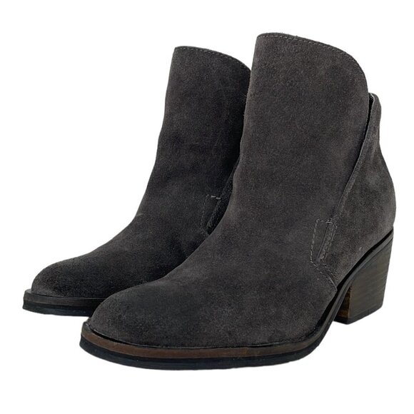 Dolce Vita Ankle Boots Shoes Slip on Suede Leather Gray Size 6.5 - Picture 3 of 16